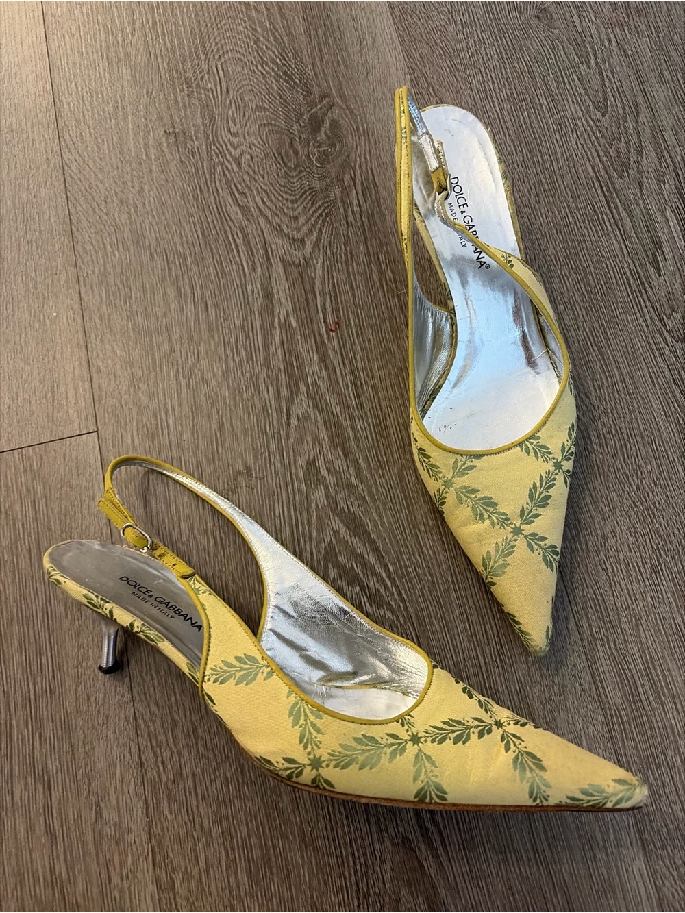 Vintage Y2K kitten heel Dolce & Gabbana Slingback Pointed-Toe Heels size 40